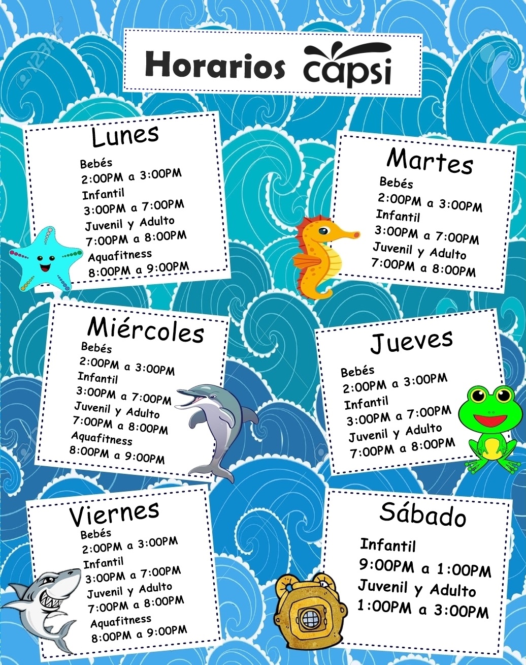 Horarios de natación